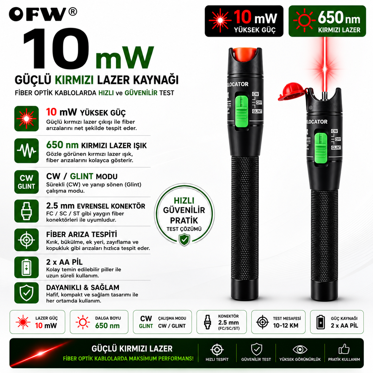 Ofw 10Mw Görsel Işık Kalemi
