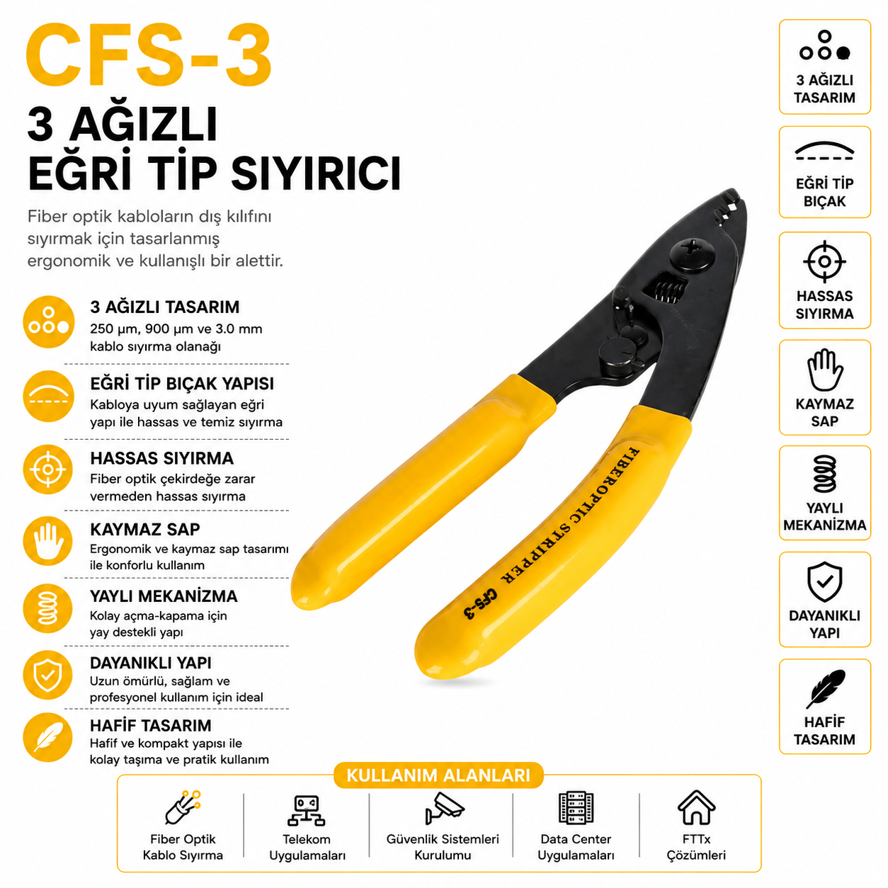 CFS-3 Eğri Tip 3 Ağızlı Sıyırıcı