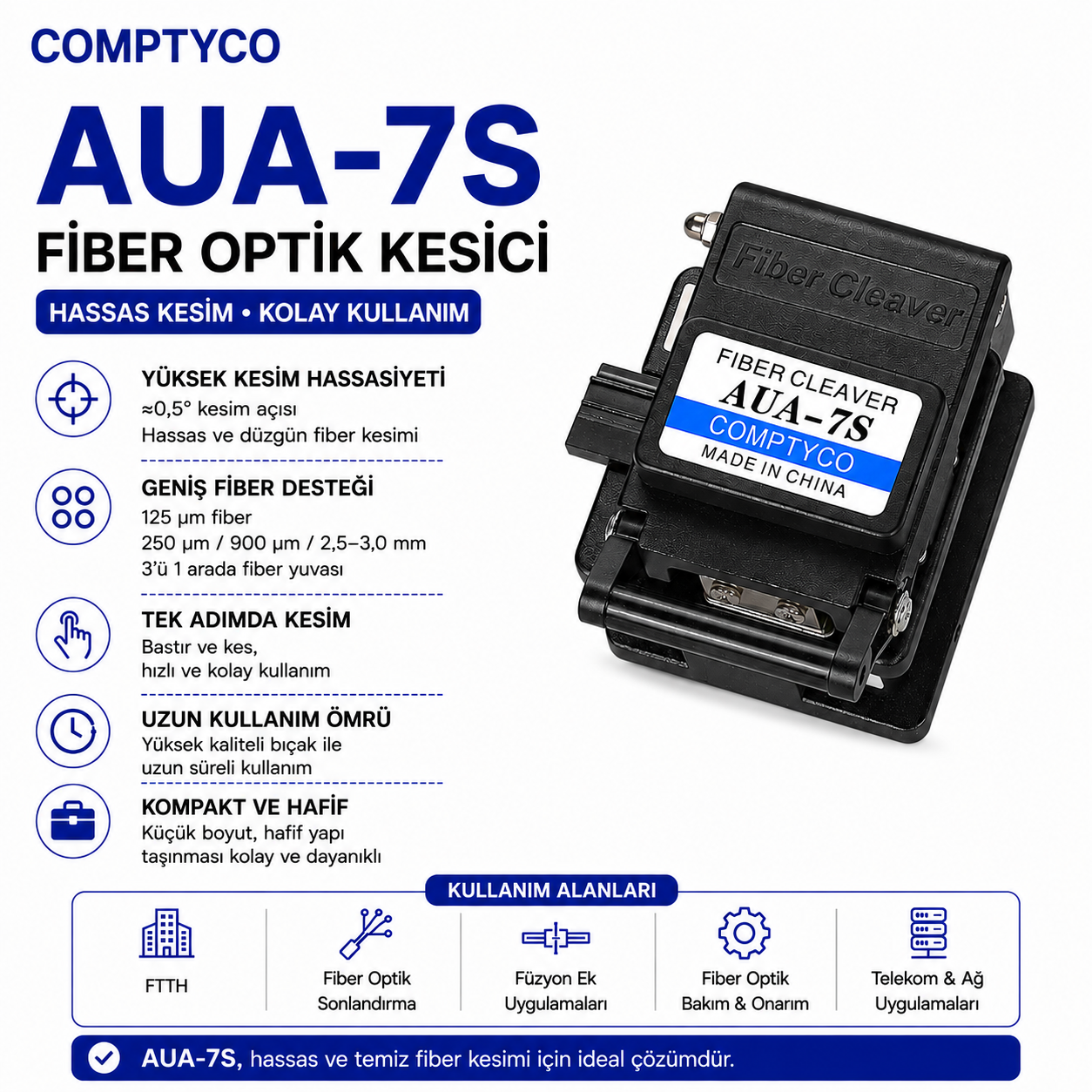 Comptyco Aua-7S Fiber Optik Hassas Kesici