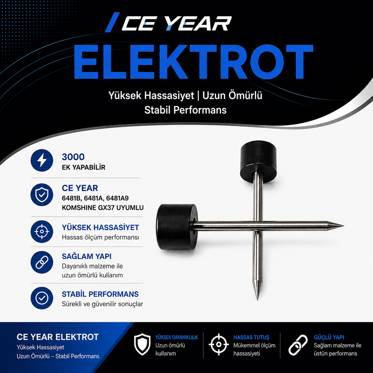 Ceyear 6481A, Komshine GX37 Uyumlu Elektrot