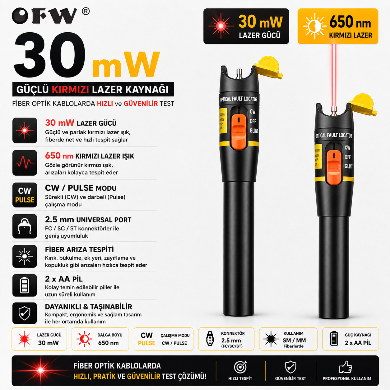 Ofw 30Mw Görsel Işık Kalemi