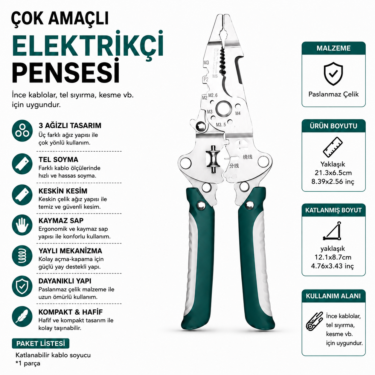 Çok Amaçlı Elektrikçi Pensesi