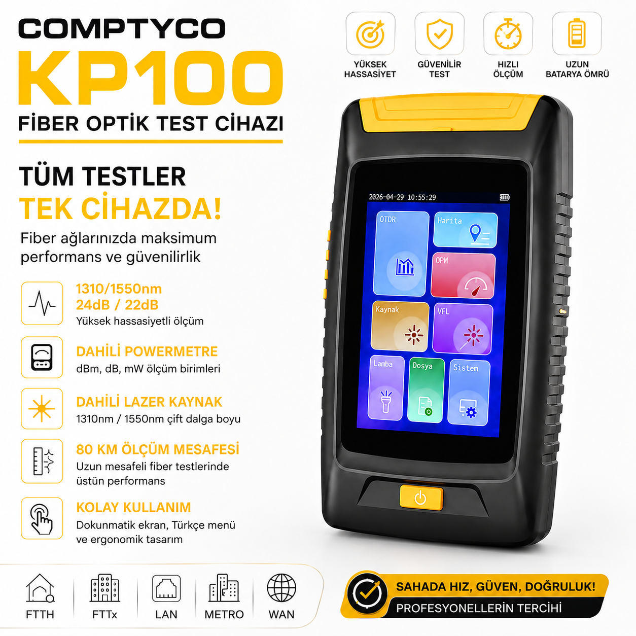 COMPTYCO KP100-D 1310/1550nm Mini OTDR