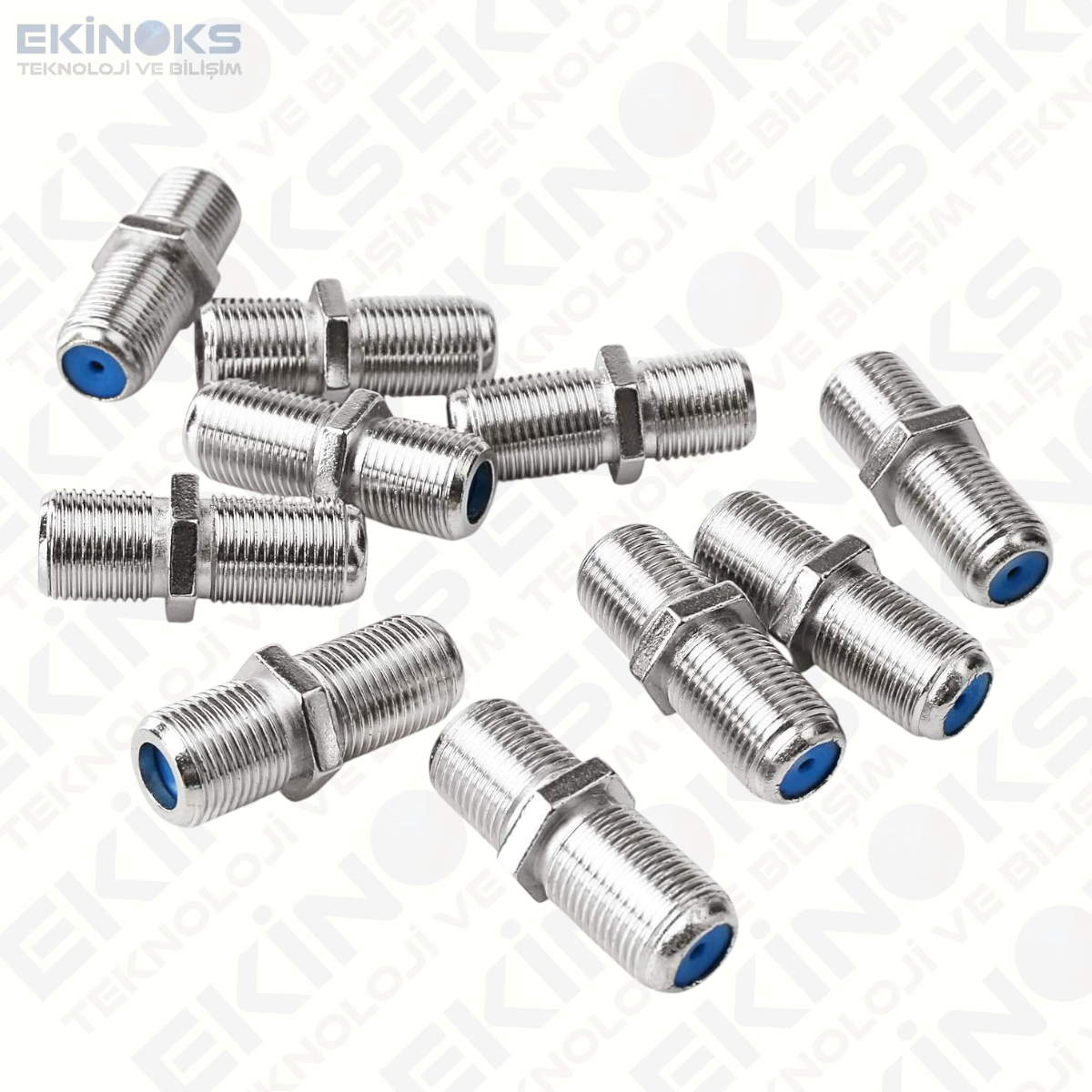 27mm F Dişi - F Dişi TV Ara Konnektör  Metal F/F Adaptör (50'Lİ Paket)