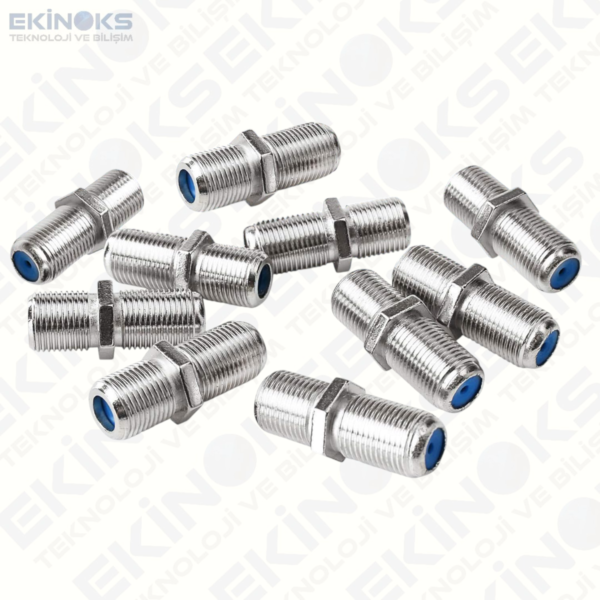 27mm F Dişi - F Dişi TV Ara Konnektör  Metal F/F Adaptör (50'Lİ Paket)