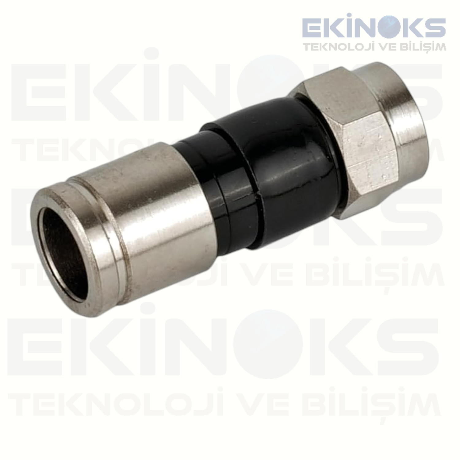 RG-6 Siyah Sıkmalı Tip F Konnektör (50'li Paket)