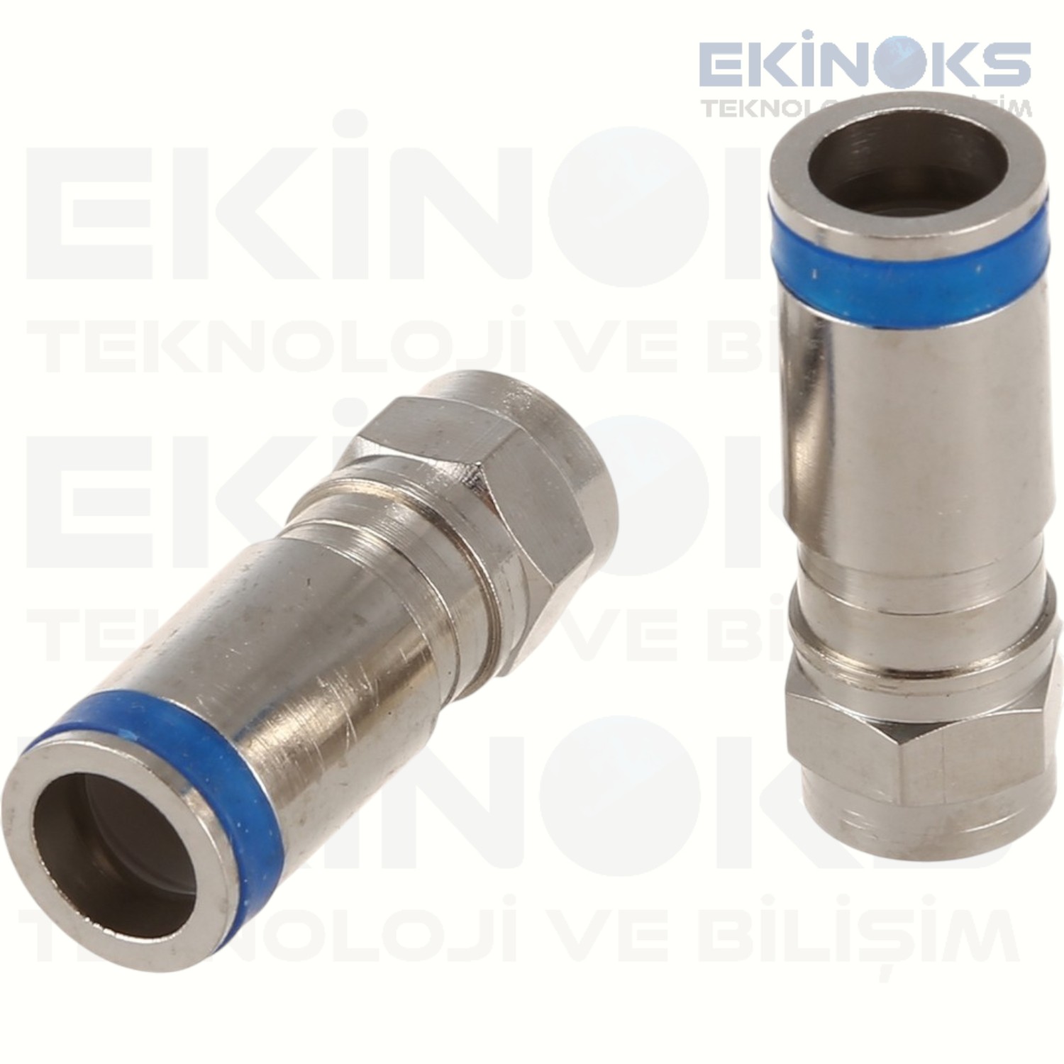 RG-6 Gümüş Sıkmalı Tip F Konnektör (50'li Paket)