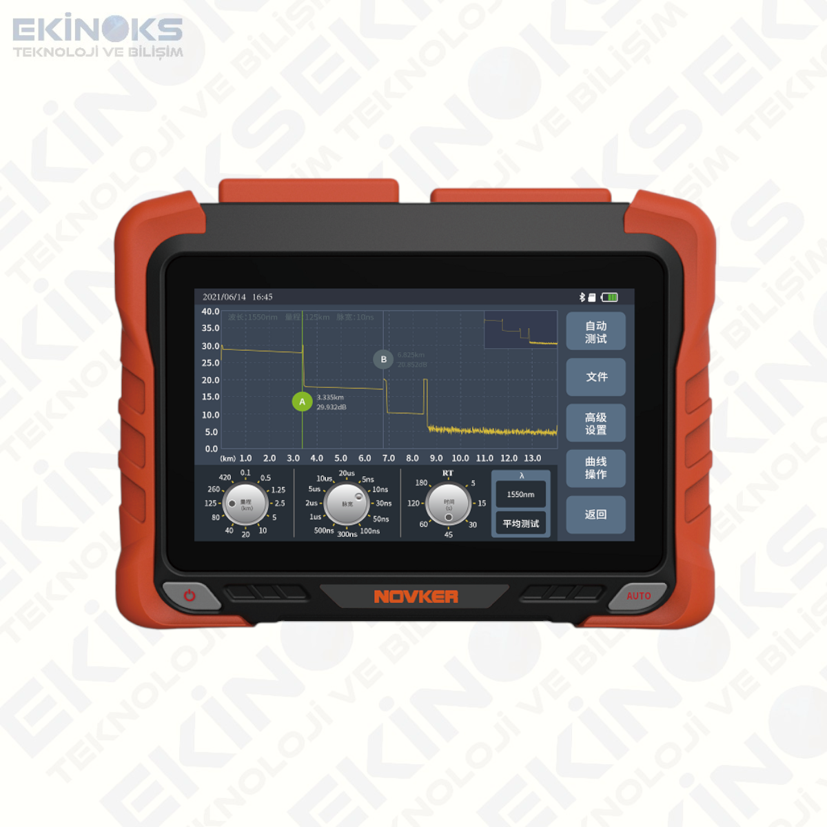 NOVKER NK6200 T6 OTDR 1310/1550/1650nm 37/35/35dB Türkçe Menü