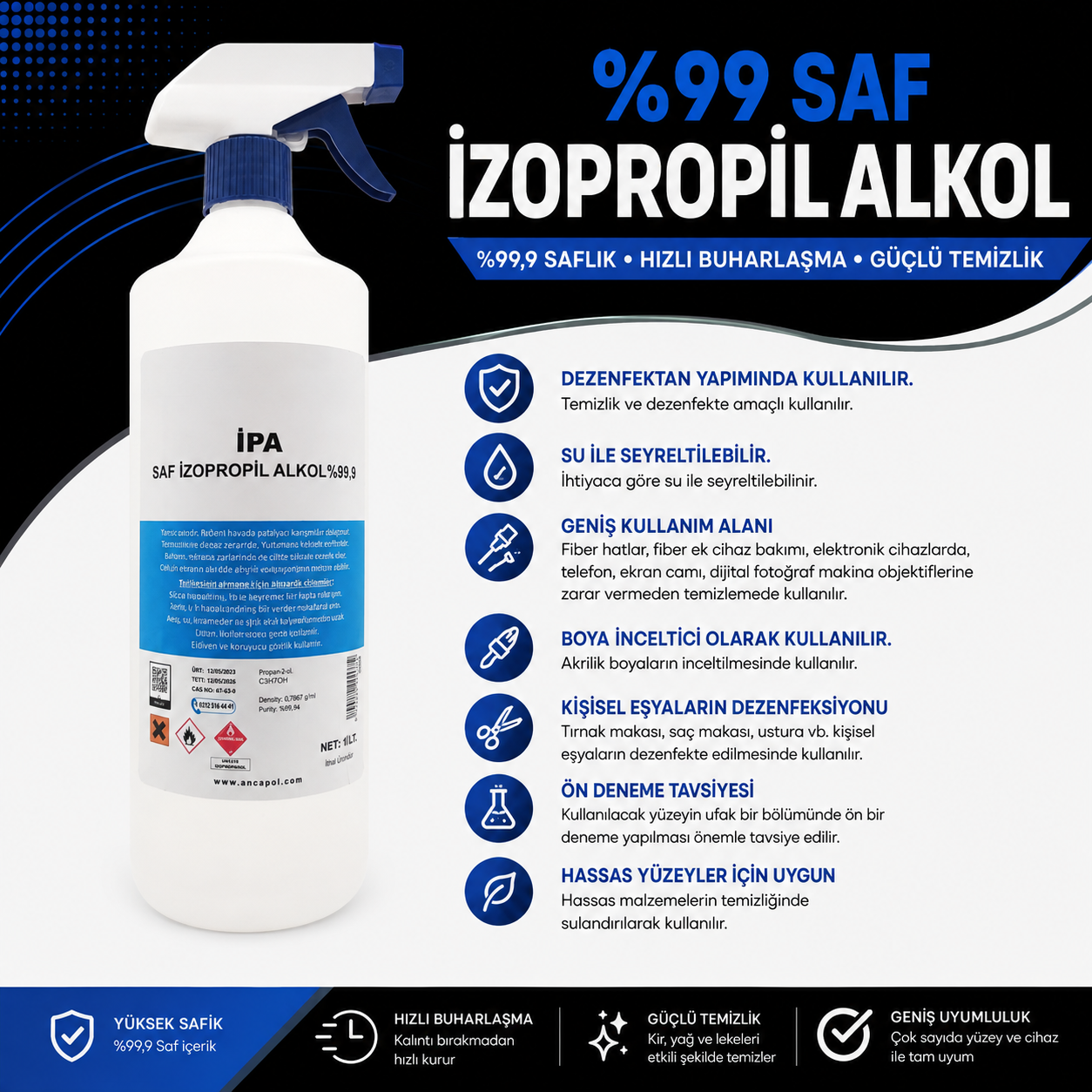 %99 Saf Izopropıl Alkol